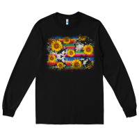 Black serape cowhide sunflower background Long Sleeve Tee - AdoDesignShop
