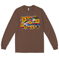 Chestnut serape cowhide sunflower background Long Sleeve Tee - AdoDesignShop