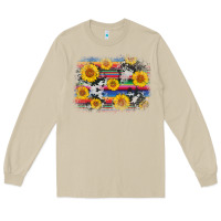 Mushroom serape cowhide sunflower background Long Sleeve Tee - AdoDesignShop