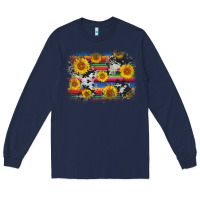 Navy serape cowhide sunflower background Long Sleeve Tee - AdoDesignShop