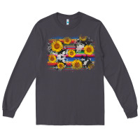 Smoke serape cowhide sunflower background Long Sleeve Tee - AdoDesignShop