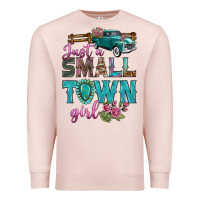 Pale Pink Just A Small Town Girl With Truck Premium Sweatshirt - BundleAndBundleShop