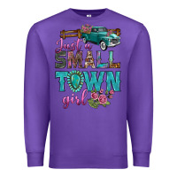 Purple Just A Small Town Girl With Truck Premium Sweatshirt - BundleAndBundleShop