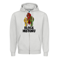 Dove Grey black history malia Zipper Hoodie - MaliasSmallBusiness