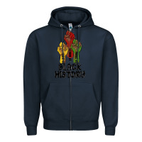 Navy black history malia Zipper Hoodie - MaliasSmallBusiness