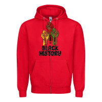 Red black history malia Zipper Hoodie - MaliasSmallBusiness