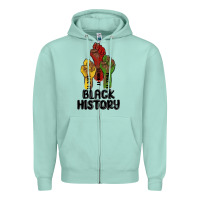 Seafoam black history malia Zipper Hoodie - MaliasSmallBusiness