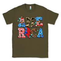 Army Green america with heart Classic Tee - AdoDesignShop