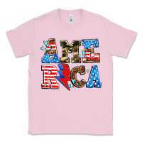 Bubblegum Pink america with heart Classic Tee - AdoDesignShop