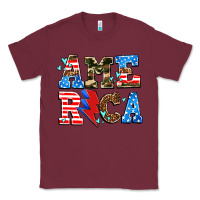 Burgundy america with heart Classic Tee - AdoDesignShop
