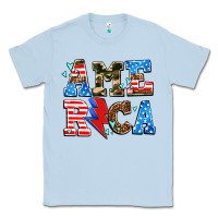 Dusty Blue america with heart Classic Tee - AdoDesignShop