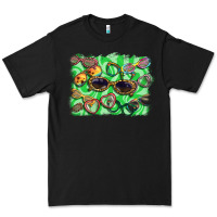 Black sunglasses background Premium Tee - BarkalooDesign