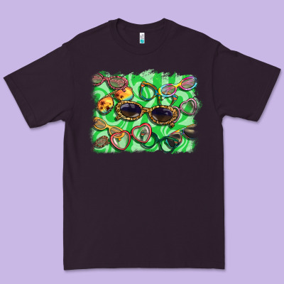 Sunglasses Background Premium Tee Designed By Barkaloodesign