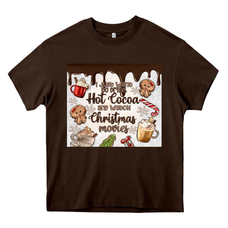 I Just Want To Drink Hot Cocoa Heavy Core Tee by MaliasSmallBusiness | Teevron