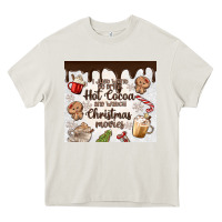 Cream i just want to drink hot cocoa Heavy Core Tee - MaliasSmallBusiness