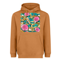 Meerkat hair clasp and sea shells with leopard beach seamless pattern bbs Heavyweight Hoodie - BundleAndBundleShop