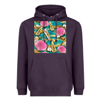 Plum hair clasp and sea shells with leopard beach seamless pattern bbs Heavyweight Hoodie - BundleAndBundleShop