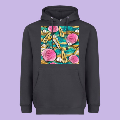 Hair Clasp And Sea Shells With Leopard Beach Seamless Pattern Bbs Heavyweight Hoodie Designed By Bundleandbundleshop