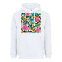 White hair clasp and sea shells with leopard beach seamless pattern bbs Heavyweight Hoodie - BundleAndBundleShop