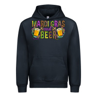 Navy Mardi Gras and beer Urban Hoodie - HowdyJamesFarm