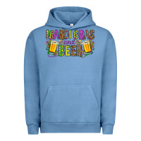 Pigment Pebble Blue Mardi Gras and beer Urban Hoodie - HowdyJamesFarm