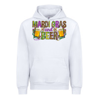 White Mardi Gras and beer Urban Hoodie - HowdyJamesFarm