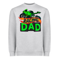 Heather Grey racing dad with racing motorcycle Heavyweight Sweatshirt - AdoDesignShop