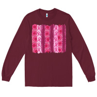 Burgundy breast cancer brushstroke Long Sleeve Tee - AdoDesignShop
