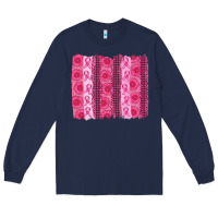 Navy breast cancer brushstroke Long Sleeve Tee - AdoDesignShop