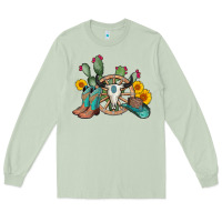 Matcha wheel bull skull western cowboy Long Sleeve Tee - AdoDesignShop