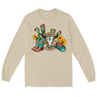 Mushroom wheel bull skull western cowboy Long Sleeve Tee - AdoDesignShop