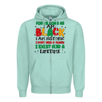 Seafoam black  lifetime Zipper Hoodie - MaliasSmallBusiness