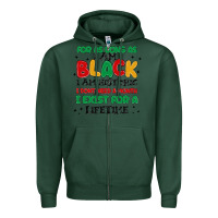 Sports Green black  lifetime Zipper Hoodie - MaliasSmallBusiness