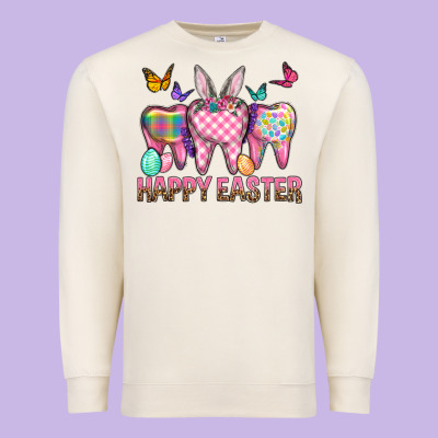 Happy Easter Dental And Egg Premium Sweatshirt Designed By Bundleandbundleshop