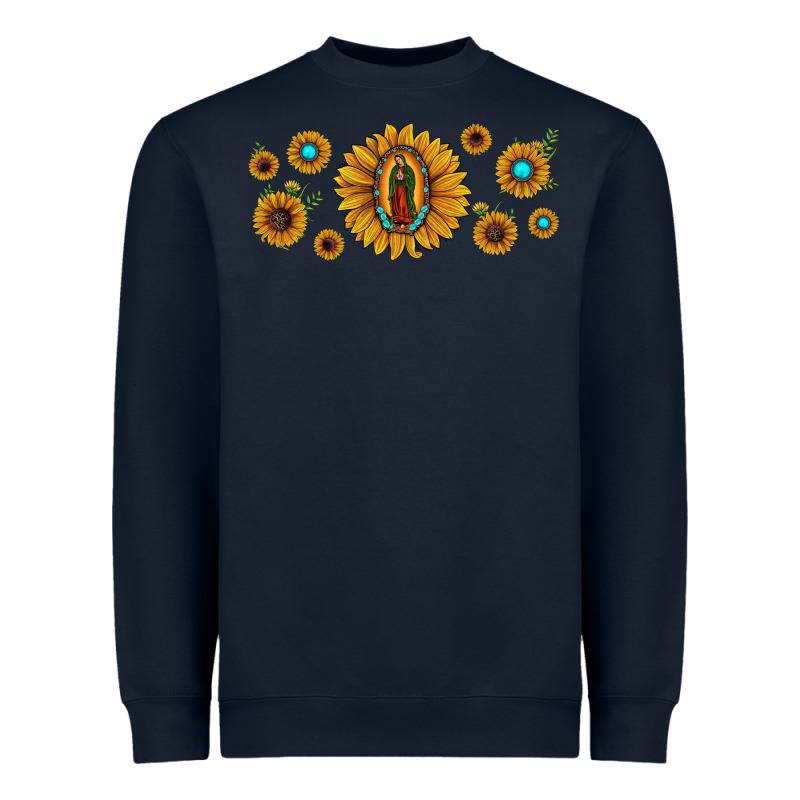 Sunflower Lady Of Guadalupe Heavyweight Sweatshirt by JahusDesignShop | Teevron