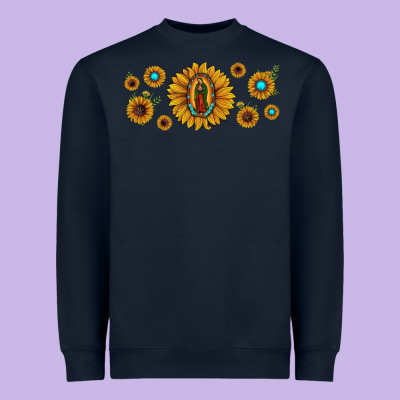 Sunflower Lady Of Guadalupe Heavyweight Sweatshirt Designed By Jahusdesignshop