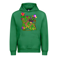 Emerald Louisiana Map Mardi Gras Urban Hoodie - HowdyJamesFarm
