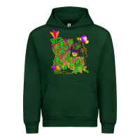 Forest Green Louisiana Map Mardi Gras Urban Hoodie - HowdyJamesFarm