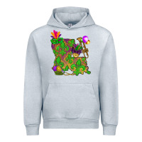 Heather Grey Louisiana Map Mardi Gras Urban Hoodie - HowdyJamesFarm