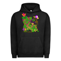 Pigment Black Louisiana Map Mardi Gras Urban Hoodie - HowdyJamesFarm