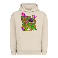 Pigment French Oak Louisiana Map Mardi Gras Urban Hoodie - HowdyJamesFarm