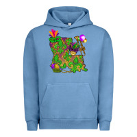 Pigment Pebble Blue Louisiana Map Mardi Gras Urban Hoodie - HowdyJamesFarm