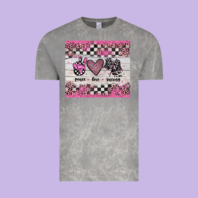 Peace Love Racing Vintage Tee Designed By Jahusdesignshop