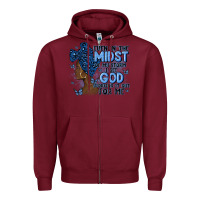 Burgundy even in the midst of may storm afro woman Zipper Hoodie - MaliasSmallBusiness