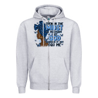 Heather Grey even in the midst of may storm afro woman Zipper Hoodie - MaliasSmallBusiness