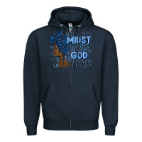 Navy even in the midst of may storm afro woman Zipper Hoodie - MaliasSmallBusiness