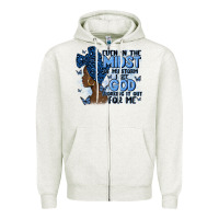 Oatmeal Heather even in the midst of may storm afro woman Zipper Hoodie - MaliasSmallBusiness