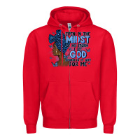 Red even in the midst of may storm afro woman Zipper Hoodie - MaliasSmallBusiness
