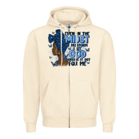 Sandshell even in the midst of may storm afro woman Zipper Hoodie - MaliasSmallBusiness