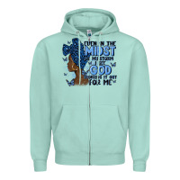 Seafoam even in the midst of may storm afro woman Zipper Hoodie - MaliasSmallBusiness